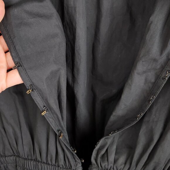 A.L.C. Erica Black Puff Sleeve Belted Romper Lightweight Cotton sz 4 - Picture 7 of 13